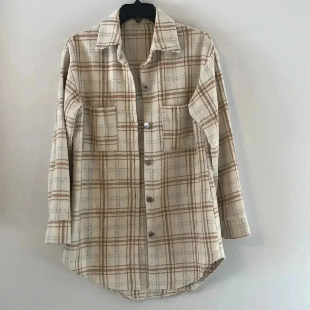 Country Boutique Plaid Flannel Shirt Jacket